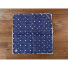 CORNELIANI blue polka dots motif reversible silk pocket square authentic