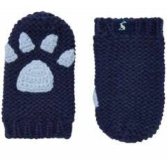NWT Boutique Joules Navy Blue Baby Paws Mittens Size 6-12 / 12-24 Months 