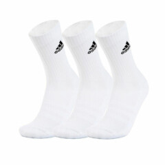 Adidas Cushioned Crew Socks 3-Pairs heel-to-toe cushioning Logo White DZ9356