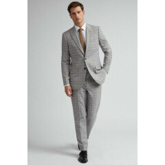 Burton NWT UK size 46R / 32S grey lined smart tailored slim fit 2 piece suit* 