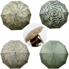 Tactical Nylon Waterproof Rainproof Sunshade Fold Umbrella Night Camouflage