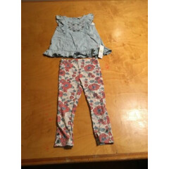 $55 Girls Calvin Klein jeans toddlers 2 PC legging outfit P134 T