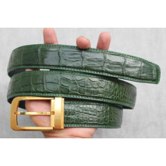 Green Real Alligator Crocodile Leather Skin Men's BELT - W 1.3 inch