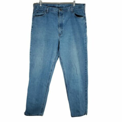 Carhartt Jeans Mens 40X34 Regular Fit Tapered Blue Denim Distressed Mid Wash