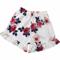 Summer Girls Cute Wear Sleeveless Sweet Floral Print Sling Tops+Shorts 2-Piece