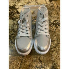 Gymboree Gray And Silver Sparkle High-Top Sneakers Toddler Girls Size 12