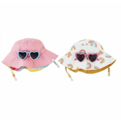 Mud Pie E2 Baby Girl Bucket Sun Hat & Sunglasses 6-18mo 16010156 - Choose Color