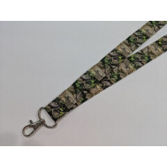 Hunters Camouflage Branches and Trees ID Lanyard with Lobster Claw Clasp