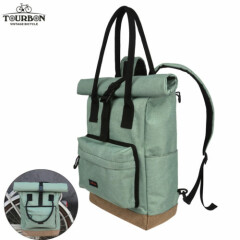 TOURBON Bike Pannier Rear Rack Bag Travel Backpack Shoulder Case Tote Bag Nylon