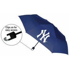 Storm Duds New York Yankees 42 inch Mini Folding Umbrella With Storm Clip – Navy