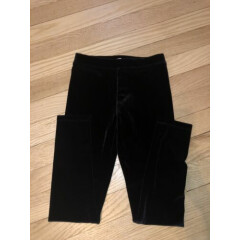 girls crewcuts black velvet leggings size 6/7 EUC