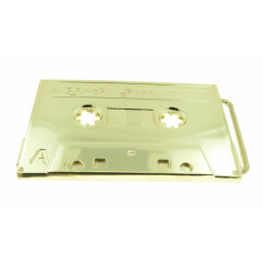 Rock Star Old School Cassette Tape Gold Plated Metal Belt Buckle