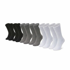 Calvin Klein 100% Authentic Men 6-Pack Cotton Cushion Sole Socks Grey Combo Long