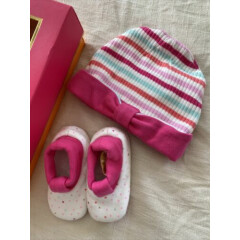 New Kate Spade Baby Bow Hat and Booties Set Gift Box Set 