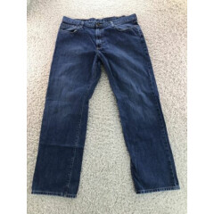 Eddie Bauer Jeans Mens 40 X 34 relaxed distressed straight denim zip closure 