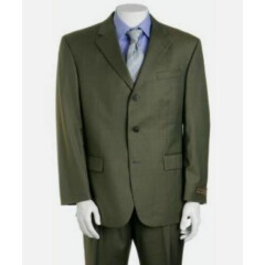 Men's 3 button Single Breasted Olive Color Suit Fortino Landi