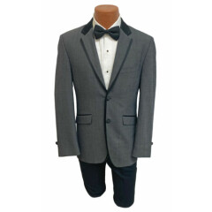 Men's Grey Joseph Abboud Joe Tuxedo Jacket Suit Coat Modern Fit Wedding Prom 40R