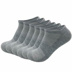 6 Pairs Mens Ankle Socks with Cushion Breathable Low Assorted Colors , Sizes 