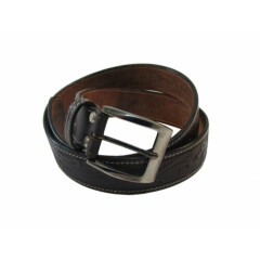 ONE PIECE LEATHER MEN WOMEN BELT BROWN FLORAL TOOLED CASUAL WEAR WORK OFFICE