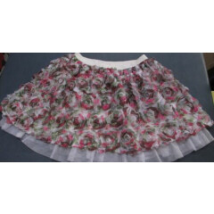 Girl Child Size XL TG 14 Skirt Multicolored at 1989 Place White Rose Textured