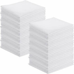 100 Pieces White Handkerchiefs Classic Hankies Bulk Set Pocket Square Towel
