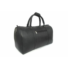 Black Leather Duffle Bag Aircabin Carryon Luggage Handbag Holdall Sports Gym 20"