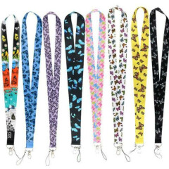 lot color butterfly mix Straps Lanyard ID Badge Holders Mobile Neck Key chain