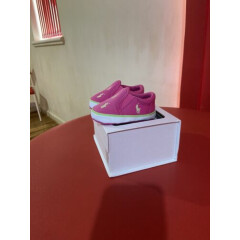 Polo Ralph Lauren Girl's Pink Multi Pony Pump Shoes Size 1.5 U.K 2 US BNIB