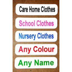 20 Printed Iron On Care Home Labels Nursery School Tags Clothes Personalised Tag