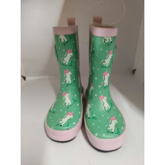 Girls Unicorn Waterproof Rain Boots New No Tags Size M 7/8