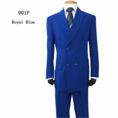  Men's 2 Piece Double Breasted Solid Color Suit Style 901P