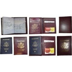 Lot of 6 New lambskin leather Passport cover. ID case credit card wallet bnwt+*