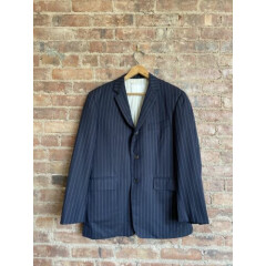 Brooks Brothers Black Fleece Men’s Pin Stripe Jacket, BB2 M, Navy Blue 100% Wool