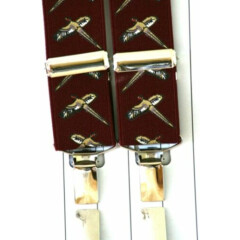 Pheasant trouser Braces Mens Game Keeper Beaters Gift Boxed Burgundy CLEARANCE