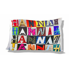 Personalized Pillowcase featuring HANNAH in photo of actual sign letters