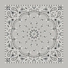 Four Pack Classic Gray Paisley Bandanas FREE SHIPPING Made In The USA!
