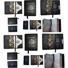 Lot of 3 New Leather passport cover, Black Unbranded international passport case