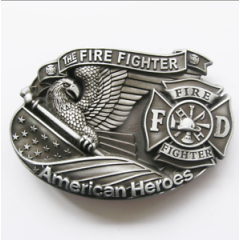 Fire Fighter American Hero Metal Belt Buckle