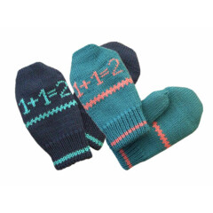 Mittens 100% MERINO WOOL baby children boy girl double knitted knit arm warmers