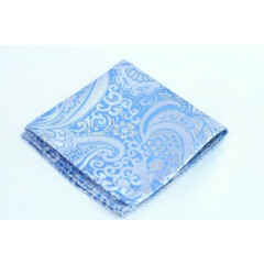 Lord R Colton Masterworks Blue Silver Dust Paisley Silk Pocket Square - $75 New