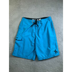 Hurley Board Shorts Mens Size 33 Blue Side Pocket Summer Beach Surf Swimwear