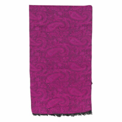 Mint Paisley Scarf Fuchsia double layer fine Fabric 8.5 in x 49 in Men soft *