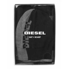 Diesel Colorblock Logo Beanie and Scarf Set