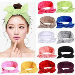 12pcs Hair Band Cotton Stretchy Turban Bows Accessories for Women Fashion Sport