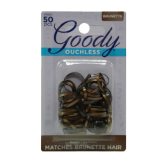 Goody Ouchless Brunette Latex Elastics 50 Count