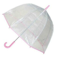 Conch Umbrellas 1265AXPink Bubble Clear Umbrella Dome Shape Clear Umbrella