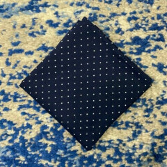 Navy Blue White Polka Dot Cotton Pocket Square Handkerchief Neckerchief Bandana