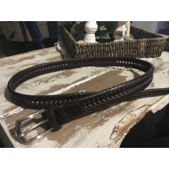 HIRED HAND NWOT Mens Brown Leather Belt 42