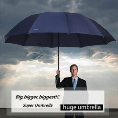 60" Super Big Fold Anti-UV Business Umbrella Men Women Rain Windproof Umbrella