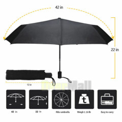 Mini Travel Automatic Umbrella Rain Windproof Auto Open Close 3 Folding Compact